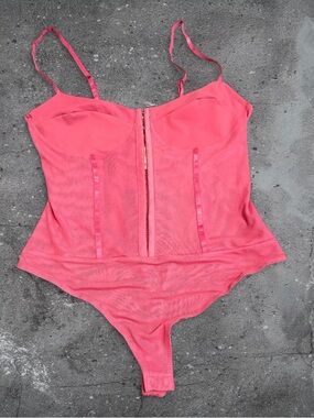 coquette y2k pink corset bodysuit mesh lingerie free people